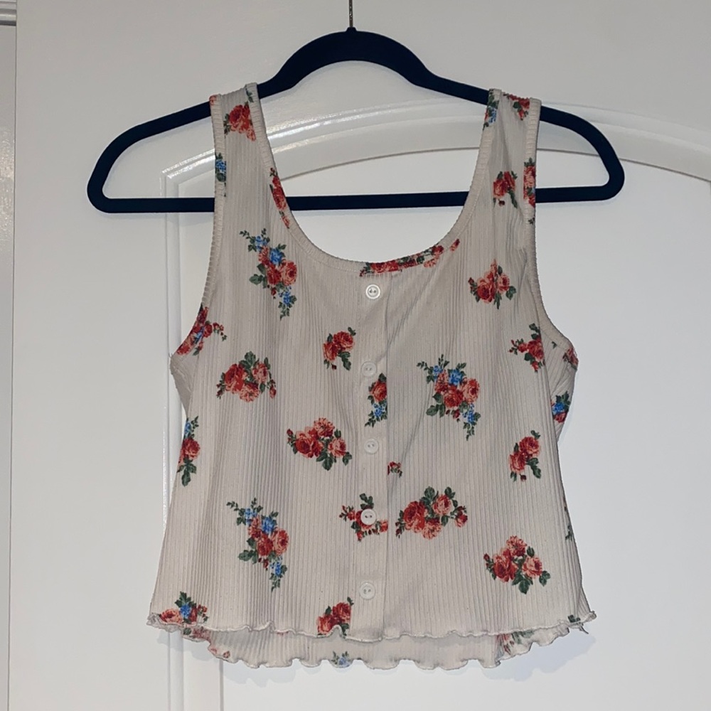 White floral tank top